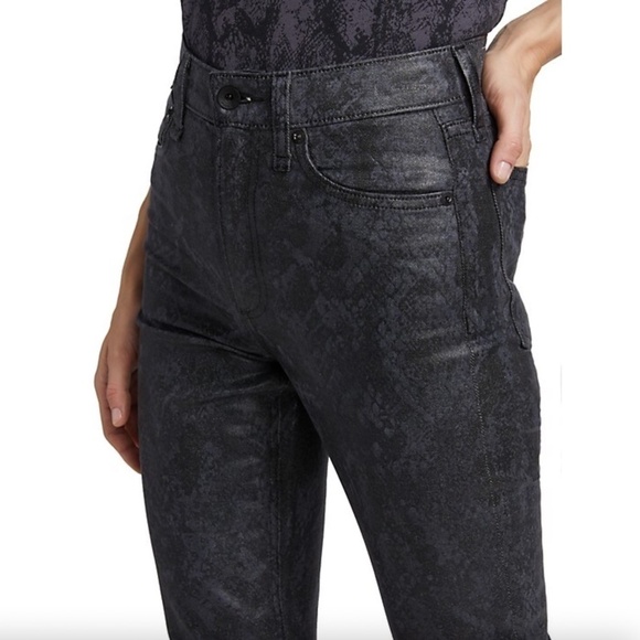 rag & bone Nina‎ High-Rise Cigarette Black Cropped Coated 27 Jeans - Picture 6 of 11